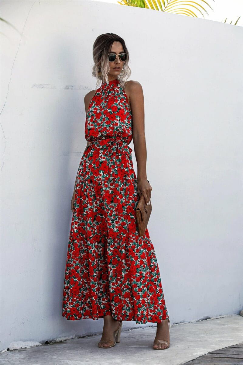 foto vestido bohemio rojo flores 1
