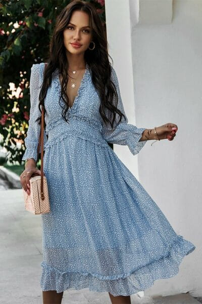 vestido bohemio corto sublime azul