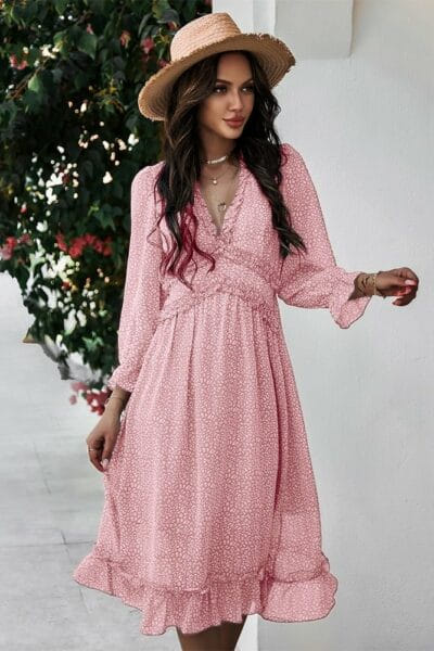 vestido bohemio corto sublime rosa