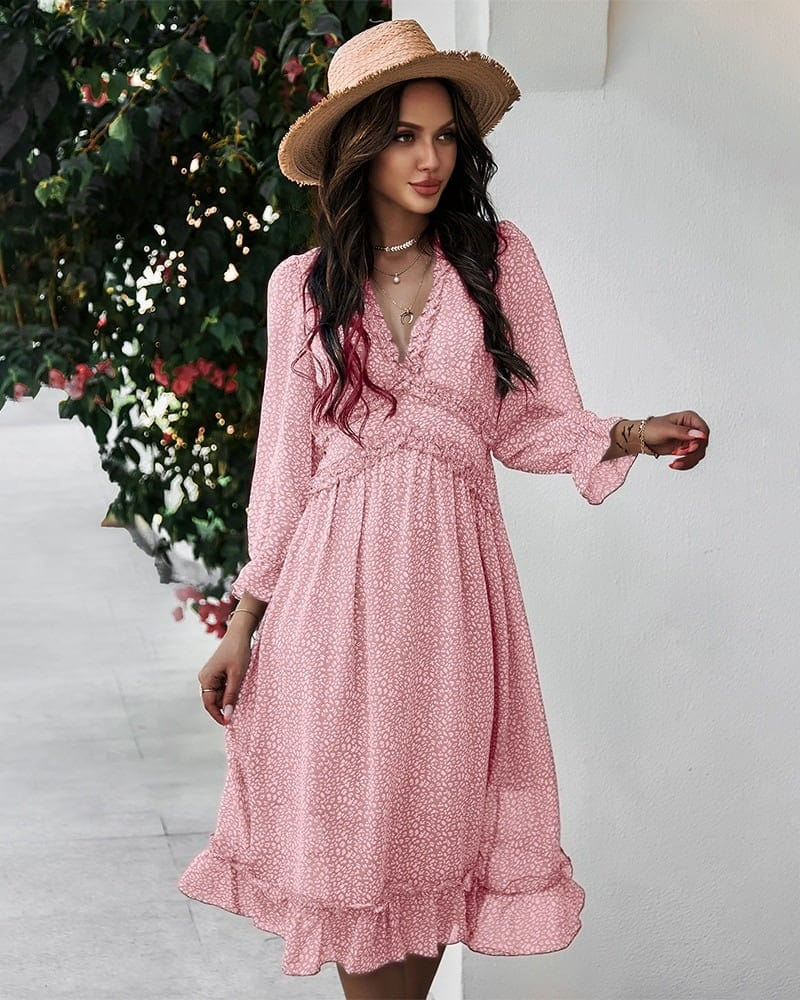 vestido bohemio corto sublime rosa